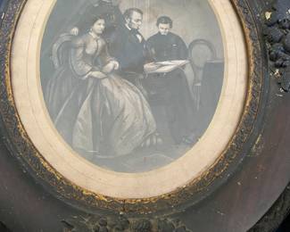 1863 Lithograph of President Abraham Lincoln and Family 