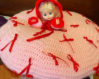Vintage Crochet Bed Pillow Doll