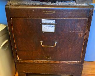 Old Wooden File Box 