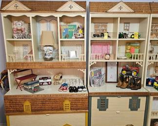 1970s Singer Dollhouse Shelving Furniture, Several available - Great condition!  Additional Vintage and Antique children's items, ERTL farm, books, and more