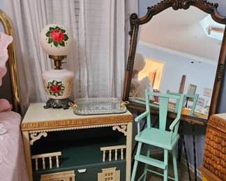 1970s Singer Dollhouse Shelving Furniture, Several available - Great condition!  Additional Vintage and Antique children's items, high chair, etc