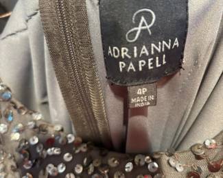 Adrianna Papell Gray Sequin Cocktail Dress - Size 4P
