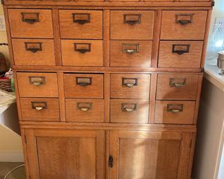 Circa 1900's Library Card Catalog File Cabinet