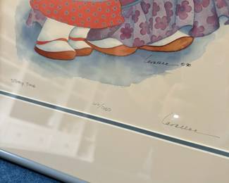 Framed & Matted Limited Edition Print "Story Time" by Barbara Lavallee