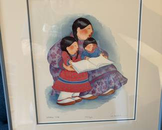 Framed & Matted Limited Edition Print "Story Time" by Barbara Lavallee