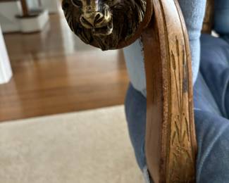 Victorian Style Love Seat with Tufted Blue Velvet Upholstery