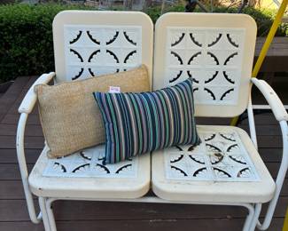 Retro Metal Loveseat Porch Glider