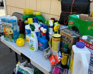 Assortment of Gardening Tools - Rakes, Potting Soil, Fertilizer 