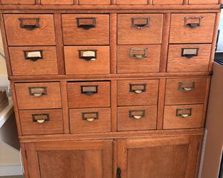 Circa 1900's Library Card Catalog File Cabinet