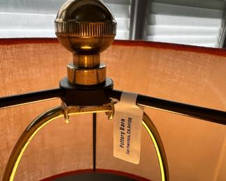 Frederick Cooper Porcelain Italian Hand Painted Style Table Lamp, Red Pottery Barn Shade