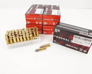 Make: Federal
Model: 250 Rounds American Eagle
Caliber: .38 SPL
Condition: New
5 Boxes of (50) rounds of Federal American Eagle 158 GR .38 SPL ammo.