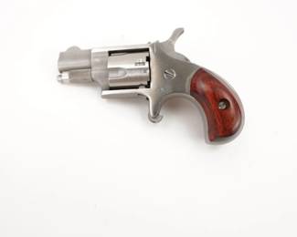 Make: North American Arms
Caliber: .22 Short
Action: SA
Barrel: 1
Bore: Shiny
Serial # 28924
Condition: Very Good
This single-action revolver is constructed entirely of stainless steel with a polished cylinder, polished flats and satin finish on the curves. Chambered in .22 short this pocket sized revolver is in excellent condition, showing normal signs of use and wear.