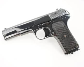 Make: Polish
Model: 1940 TT-30
Caliber: 7.62x25
Action: Semi
Barrel: 4
Bore: Shiny
Serial # A1139
Condition: Excellent
Importer: NVI
The TT-30,commonly known simply as the Tokarev, is a Soviet semi-automatic pistol. It was developed during the late 1920s by Fedor Tokarev as a service pistol for the Soviet Armed Forces and was based on the earlier pistol designs of John Moses Browning. This pistol is in excellent condition and is sold with one magazine.