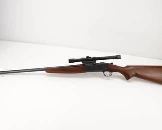 Make: NVM
Model: NVM
Caliber: .22 Hornet
Action: Break
Barrel: 26
Bore: Shiny
Serial # NSN
Condition: Excellent
This break open rifle does not appear to have a manufacture but is stamped .22 hornet on the barrel. The Rifle is fitted with a scope and is in very good condition, showing normal signs of use and wear.