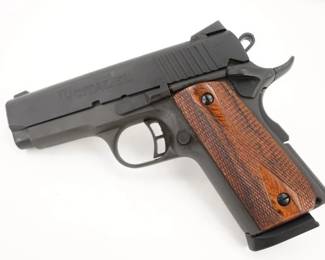 Make: Citadel
Model: M1911-A1
Caliber: .45 ACP
Action: Semi
Barrel: 3.75
Bore: Frosty
Serial # CIT001963
Condition: Very Good
Importer: AP INT
The Citadel M-1911 .45 ACP Semiautomatic Pistol features a forged steel barrel and frame with a parkerized matte black finish, a lowered and flared ejection port and 2-piece walnut grips.
