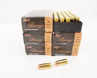 Make: PMC
Model: 250 Rounds Bronze
Caliber: .40 S&W
Condition: New
Country: 26026
5 boxes of (50) rounds of PMC 165 GR FMJ-FP .40 S&W rounds.