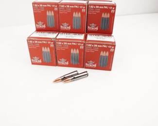 Make: Sterling
Model: 300 Rounds
Caliber: 7.62x39mm
Condition: New
15 boxes of (20) rounds of Sterling Steel cased 123 GR FMJ 7.62X39mm ammo.