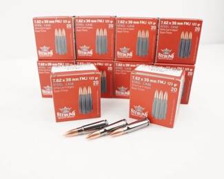 Make: Sterling
Model: 200 Rounds
Caliber: 7.62x39mm
Condition: New
10 boxes of (20) rounds of Sterling Steel cased 123 GR FMJ 7.62X39mm ammo.