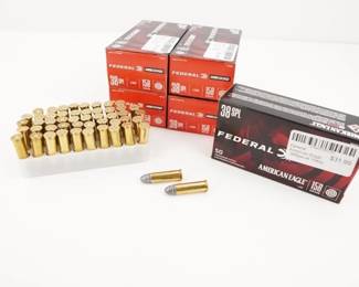 Make: Federal
Model: 250 Rounds American Eagle
Caliber: .38 SPL
Condition: New
5 Boxes of (50) rounds of Federal American Eagle 158 GR .38 SPL ammo.