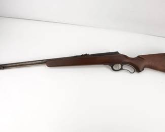 Make: Marlin
Model: 57
Caliber: .22 Magnum
Action: Lever
Barrel: 24
Bore: Shiny
Serial # NSN
Condition: Very Good
Early Marlin Model 57 levermatic. 22 Mag Rifle. This is an early magnum before they switched to the 57M model for all. 22 magnum rifles. Extremely rare to find. The Model 57-M was only manufactured for 10 years, from 1959 to 1969. The Marlin Levermatic was a family of lever-action rifles created by Marlin Firearms in the 1950s. The Levermatic differed from the traditional lever-action rifles, such as the Marlin 39A, in that it employed a cam-and-roller system, giving it an extremely smooth and short lever motion to reload a new cartridge. This model has no serial number as it was manufactured prior to the 1968 mandate for such concerns. Caliber/Gauge:.22 Magnum. This rifle is in very good condition with some signs of use