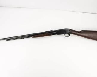 Make: Remington
Model: 12-A
Caliber: 22.Cal
Action: Pump
Barrel: 22
Bore: Shiny
Serial # 574534
Condition: Very Good
The Remington Model 12 is a slide-action, solid-breech, hammerless, takedown, side-ejection rifle. It was designed by J. D. Pederson and was introduced in 1909 and produced through 1936. This rifle is chambered in .22LR and remains in very good condition.