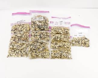 Make: Misc Cleaned Brass
Model: 1282 Rounds
Caliber: 9mm
Condition: Very Good
13 bags containing various counts of cleaned and prepped 9mm brass.