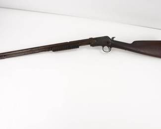 Make: Remington
Model: 24
Caliber: .22 LR
Action: Semi
Barrel: 18
Bore: Shiny
Serial # 115752
Condition: Very Good
Based on a John Browning design and manufactured from 1922 to 1935, the Remington model 24 is a semi-automatic rifle chambered in either .22 Short or .22 long rifle. This is example is the .22 LR version and remains in very good condition.