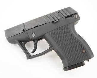 Make: Grendel Inc
Model: P-12 Pistol
Caliber: 0.38
Action: Semi
Barrel: 3
Bore: Bright
Serial # 6252
Condition: Very Good
Known for its unique design, these pistols were produced from 1991 until 1994. The P12 is a P10 with an 11-round detachable box magazine. It was Grendel's last . 380. This pistol is in very good condition showing normal signs of use and wear.