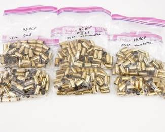Make: Misc Cleaned Brass
Model: 334 Rounds
Caliber: .45 ACP
Condition: Very Good
6 bags of various counts of cleaned and prepped .45 ACP brass.