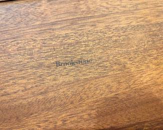 Two Brookstone Wood Stainless Steel Serving Trays