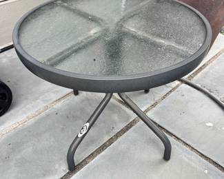 Outdoor Glass Top Side Table
