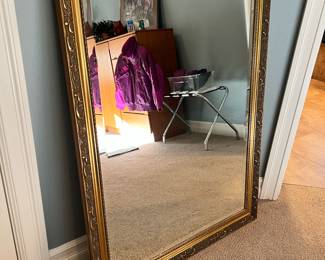 Ornately Carved Rectangular Gold Gilt Mirror