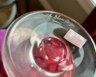 The Glass Forge Red Handblown Art Glass Flute Vase