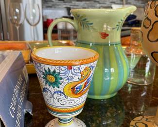 Deruta Pottery Wine Goblet