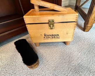 Ronson Roto Shine Wooden Shoe Shine Box