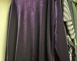 J.Jill Purple Velvet Long Sleeve Shirt - Size Large