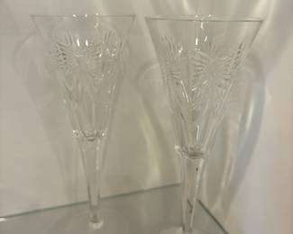 Set of 2 Waterford Millennium Happiness Flutes