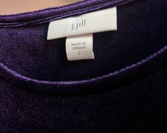 J.Jill Purple Velvet Long Sleeve Shirt - Size Large