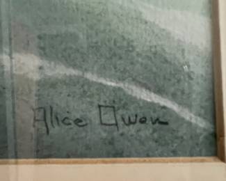 Framed & Matted Water Color Print of Sailboats by Alice Owen