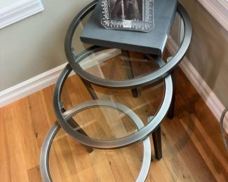 3 Piece Glass Top Nesting Tables
