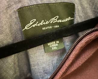 Eddie Bauer Rust Red Men's Half Zip Sweater - Size XXL