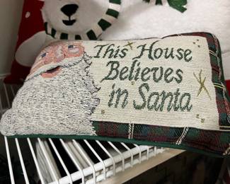 Needlepoint Santa Pillow
