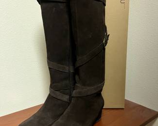 Me Too Brown Suede Leather Knee High Boots