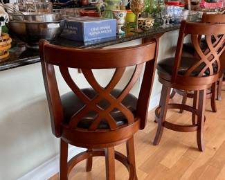 Set of 3 Counter Height Swivel Bar Stools