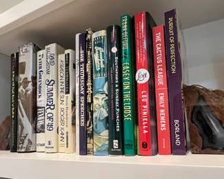 Assortment of Books, Agate Geode Bookends