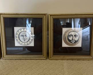 Black & gold sun and moon pictures 