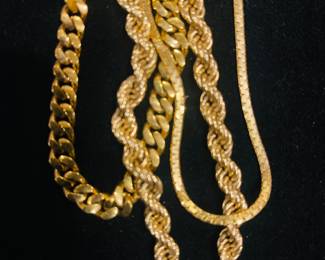 Gold necklaces