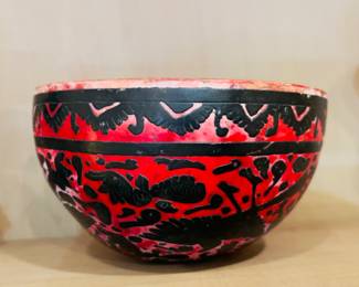 Hand carved & dyed gourd from Mexico