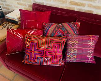 Mix of Handmade & Handwoven pillows
