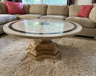 Vintage Round Marble Top Cocktail / Coffee Table